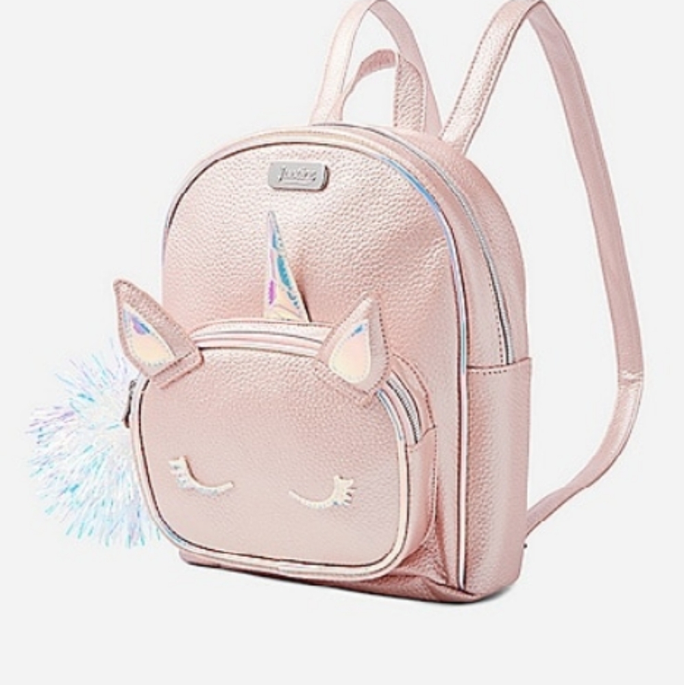Holographic pompom unicorn mini backpack